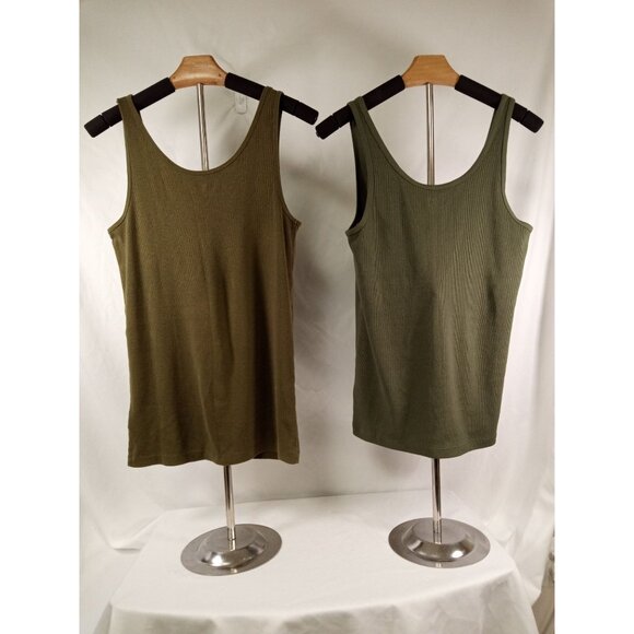 Old Navy Olive Green & Sage Green Slim Fit First Layer Tank Top Size Large - Picture 4 of 16